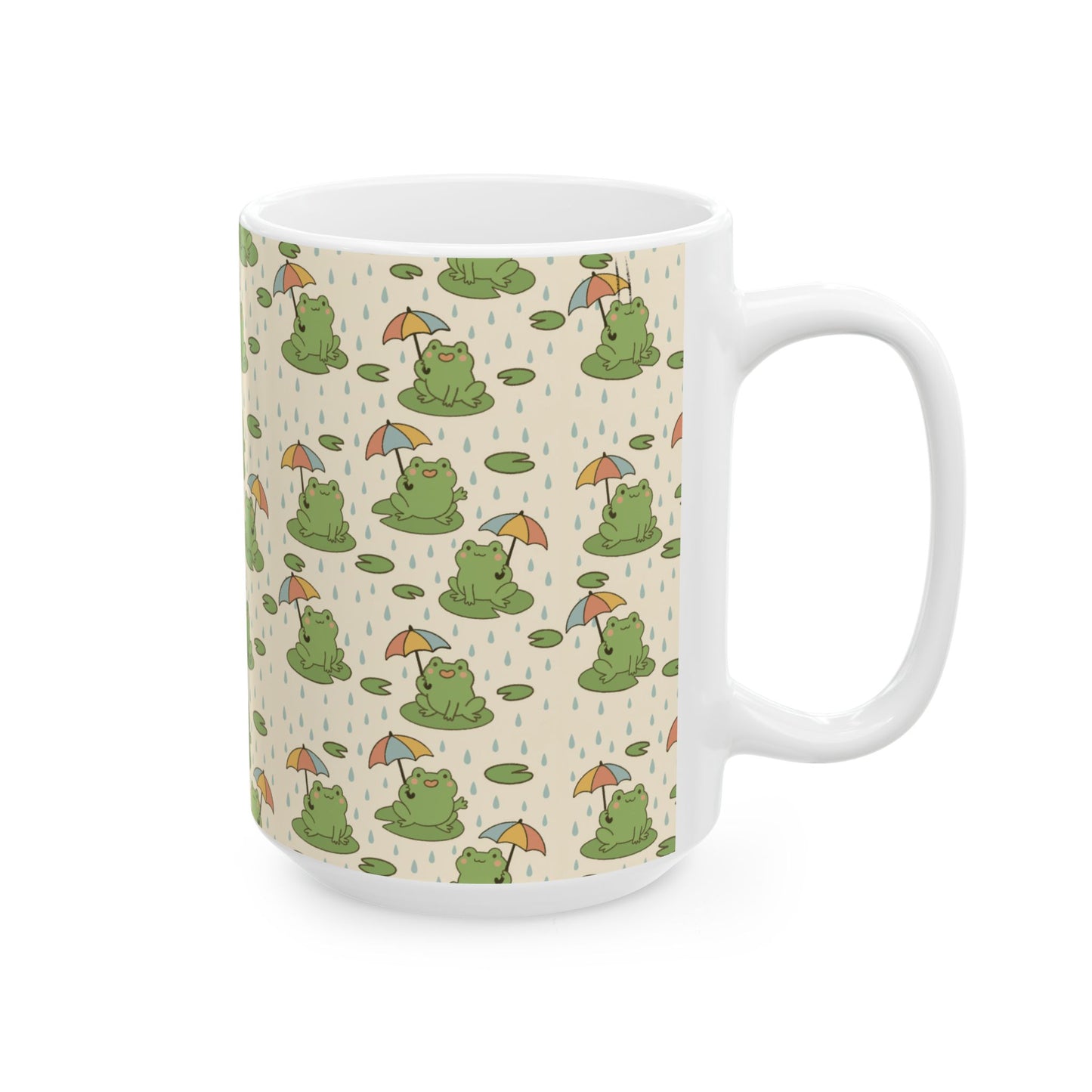 Frogs love rain - Ceramic Mug (11oz & 15oz)