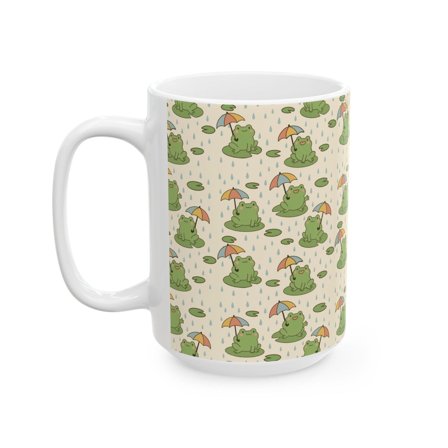 Frogs love rain - Ceramic Mug (11oz & 15oz)