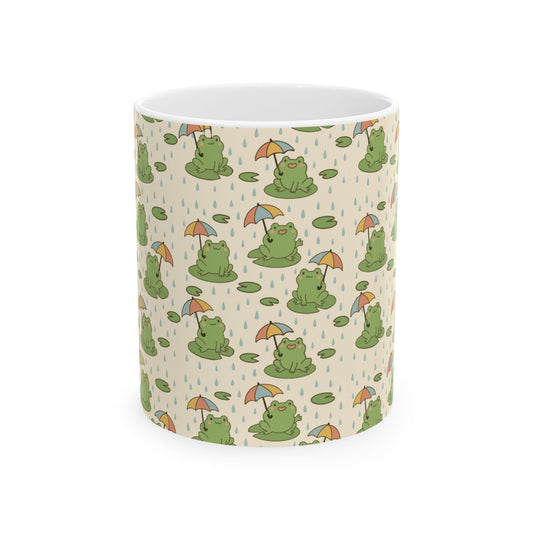 Frogs love rain - Ceramic Mug (11oz & 15oz)
