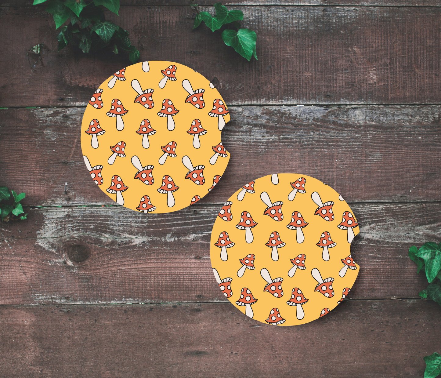 Mushroom Car Coasters