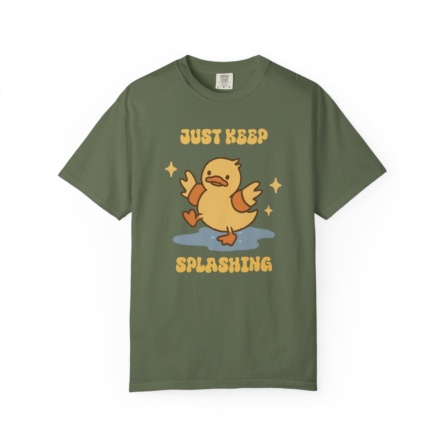 Just Keep Splashing Duck T-Shirt — Cute Motivational Graphic Tee