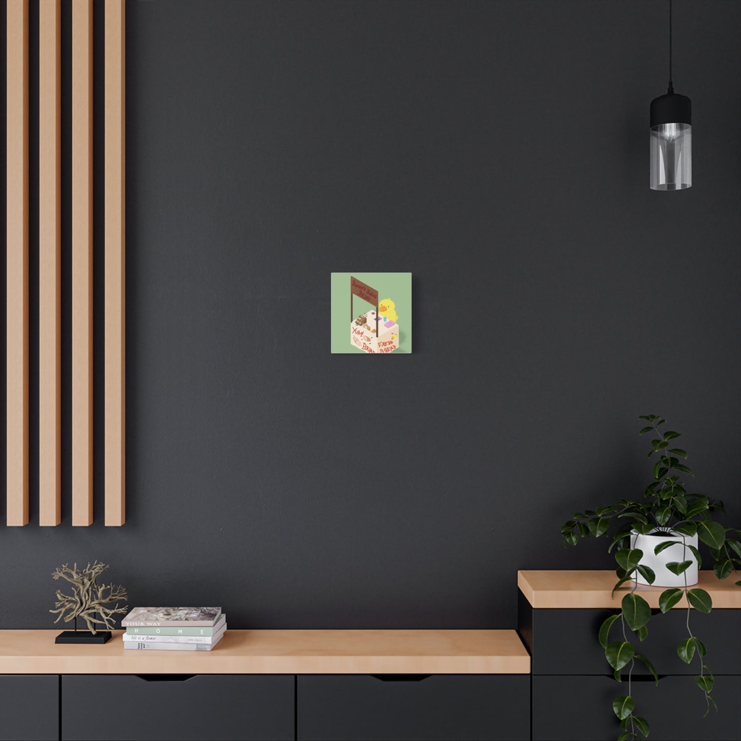 Cute Chick Bakery Canvas Print — "Bonnie's Baked Bread" Matte Stretched Art