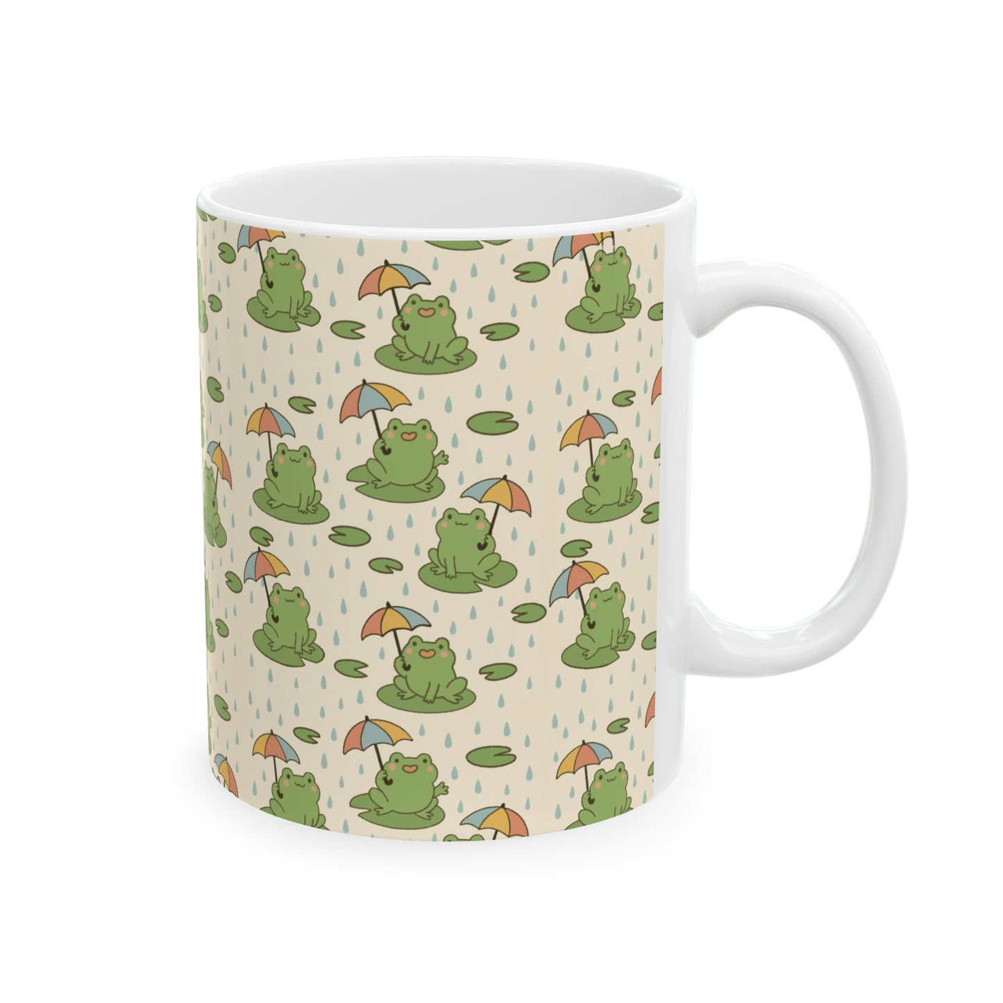 Frogs love rain - Ceramic Mug (11oz & 15oz)