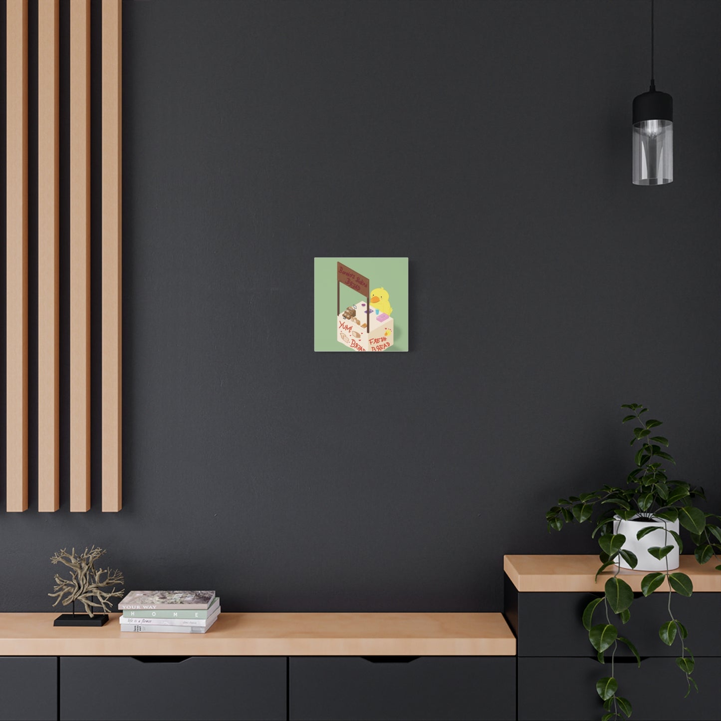 Cute Chick Bakery Canvas Print — "Bonnie's Baked Bread" Matte Stretched Art