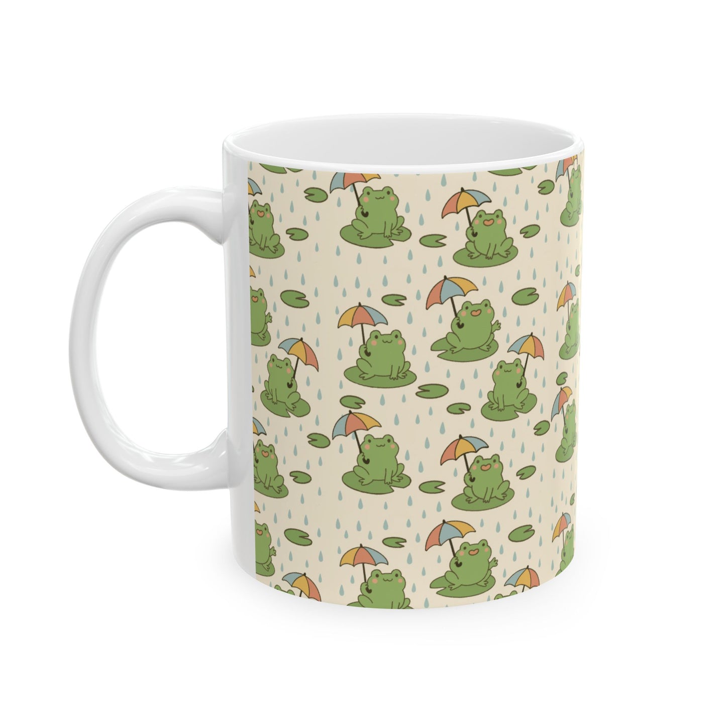 Frogs love rain - Ceramic Mug (11oz & 15oz)