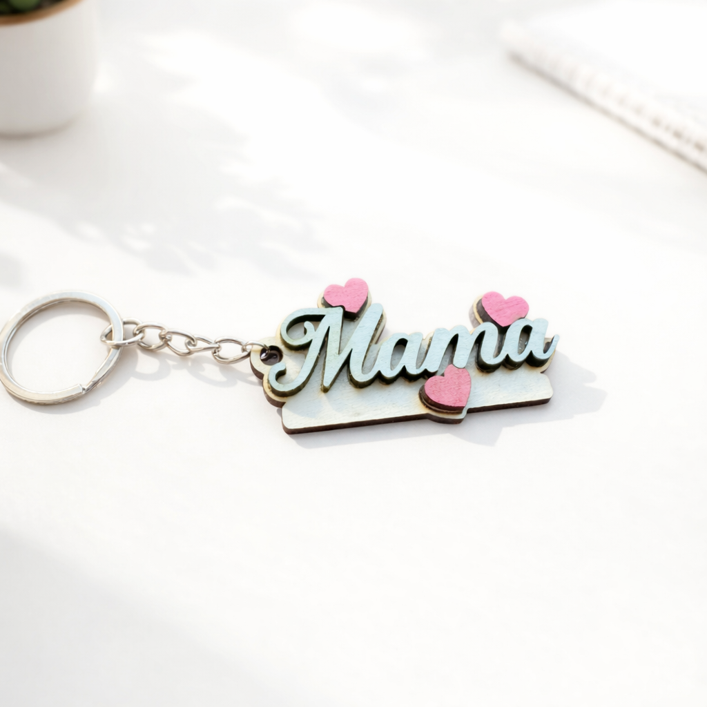Mama Heart Keychain – Handmade with Love in Every Detail